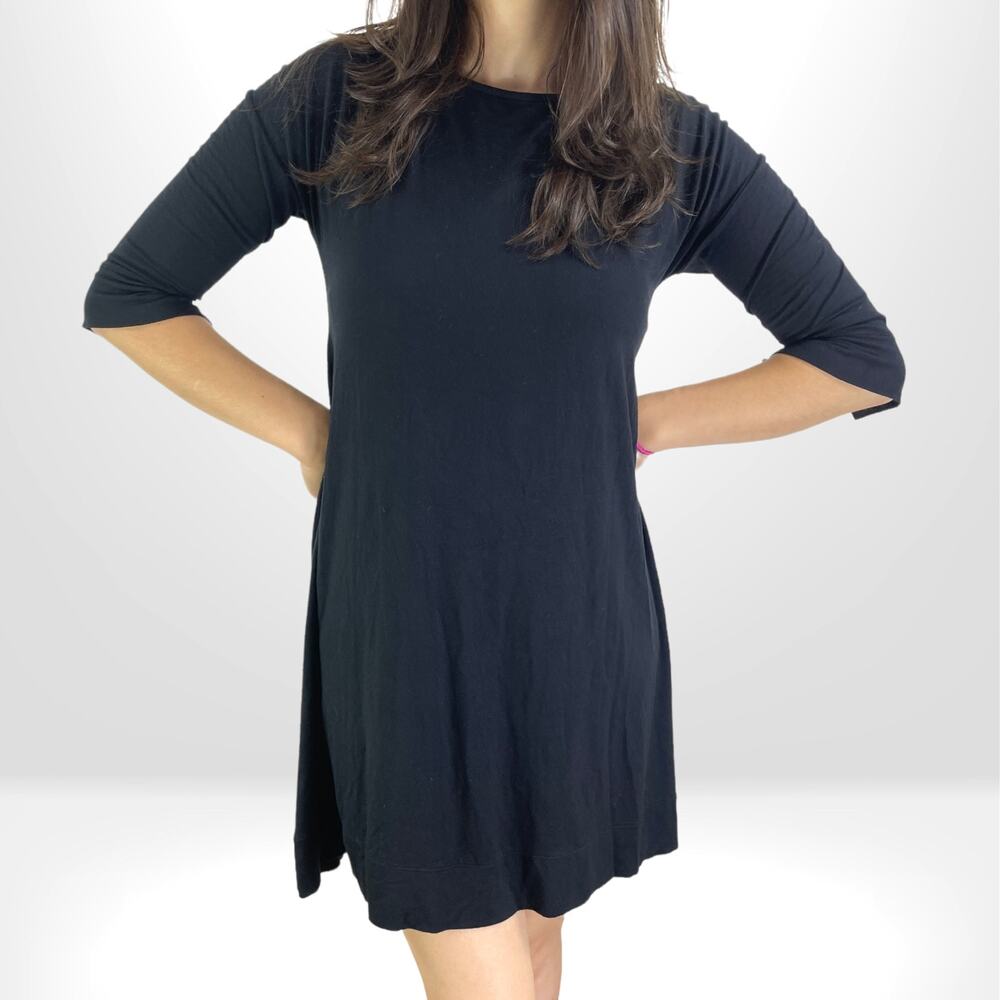 THREE DOTS A-line Knee Length Classic Black Dress